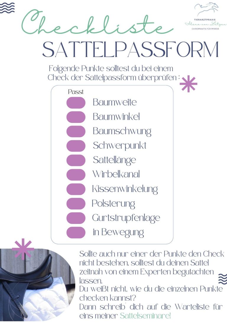 Checkliste Sattelpassform